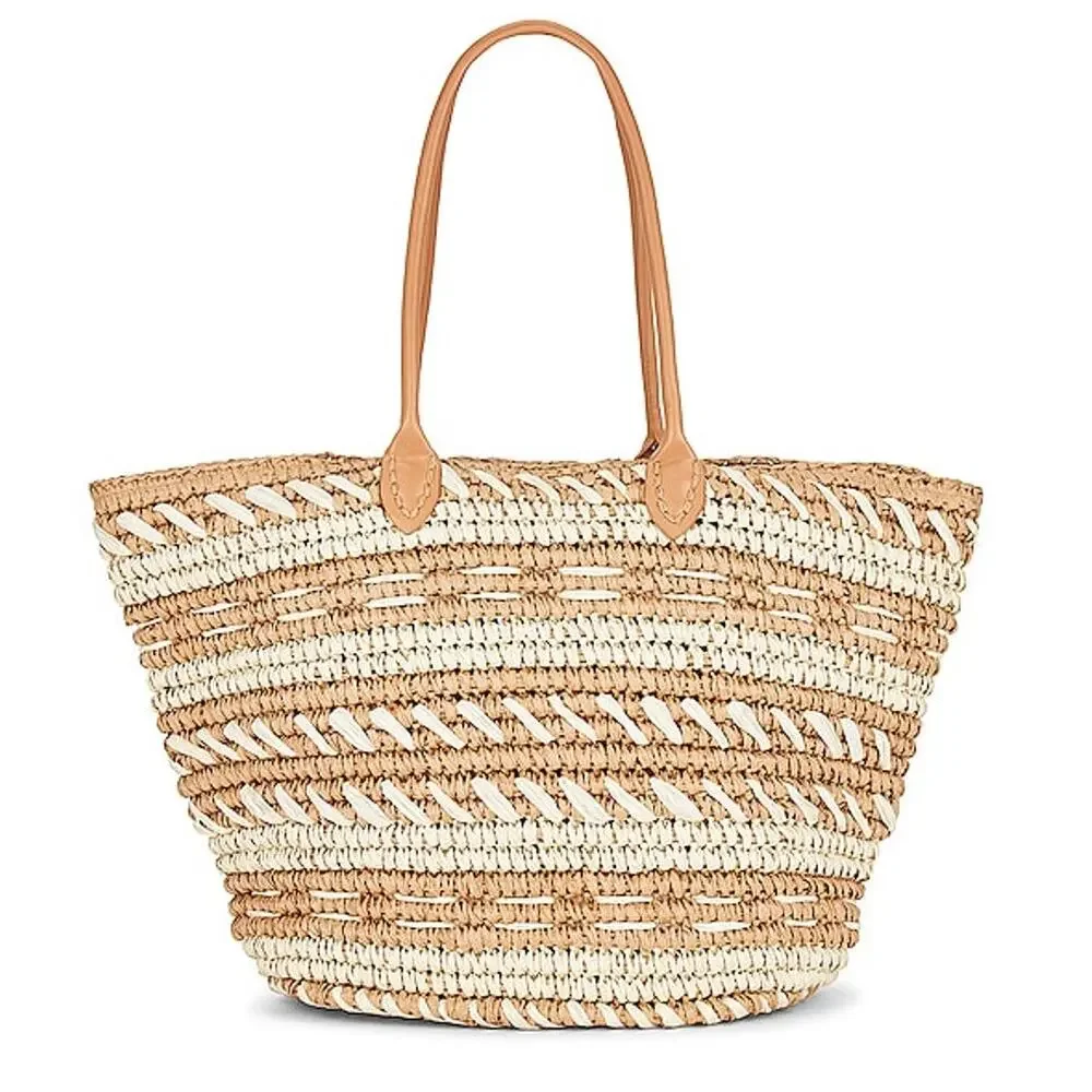 8 Other Reasons Woven Tan Straw Tote Bag - Picture 1 of 2